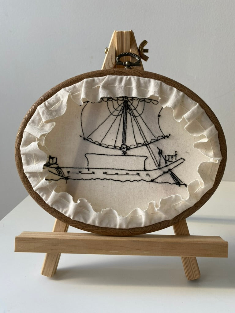 EGYPTIAN SAILBOAT | HANDMADE EMBROIDERY