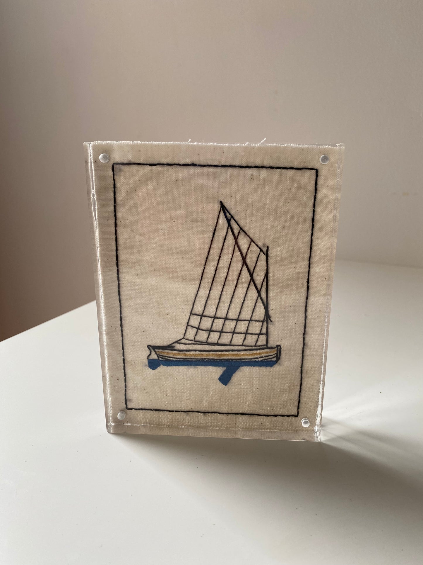 EMBROIDERY MODERN SAIL BOAT