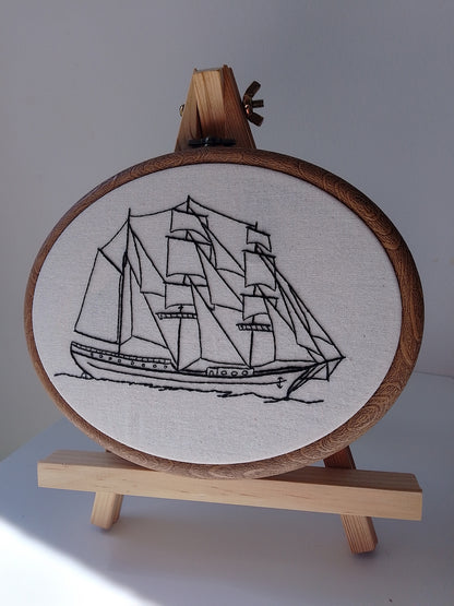 THREE-MASTED SAILBOAT | HANDMADE EMBROIDERY