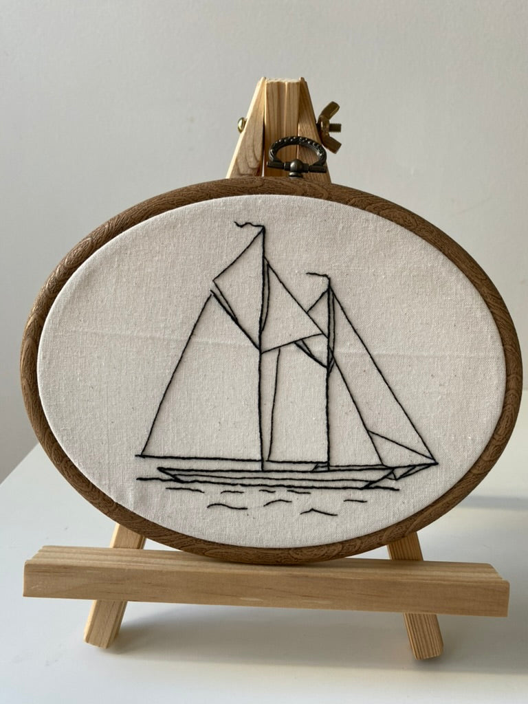 TWO-MASTED SAILBOAT| HANDMADE EMBROIDERY