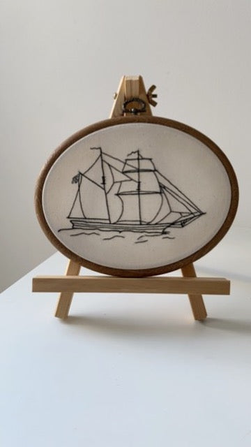 TWO-MASTED SAILBOAT | HANDMADE EMBROIDERY