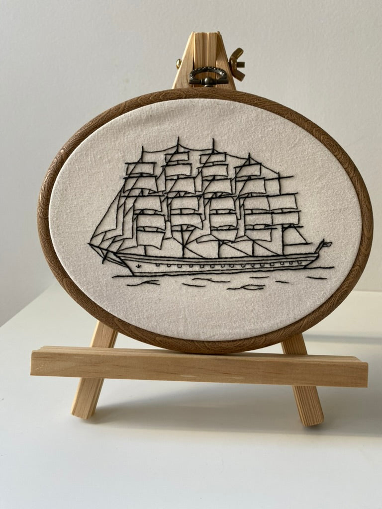 FIVE-MASTED SAILBOAT | HANDMADE EMBROIDERY