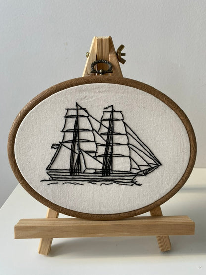 TWO-MASTED SAILBOAT | HANDMADE EMBROIDERY