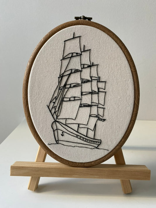 FOUR-MASTED SAILBOAT | HANDMADE EMBROIDERY
