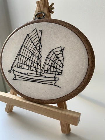 CHINESE SAILBOAT | HANDMADE EMBROIDERY