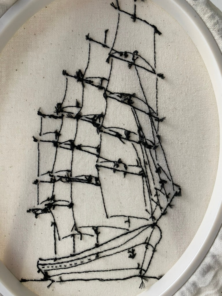 FOUR-MASTED SAILBOAT | HANDMADE EMBROIDERY