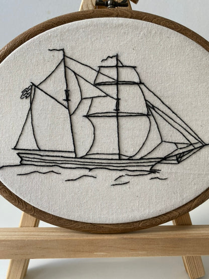 TWO-MASTED SAILBOAT | HANDMADE EMBROIDERY