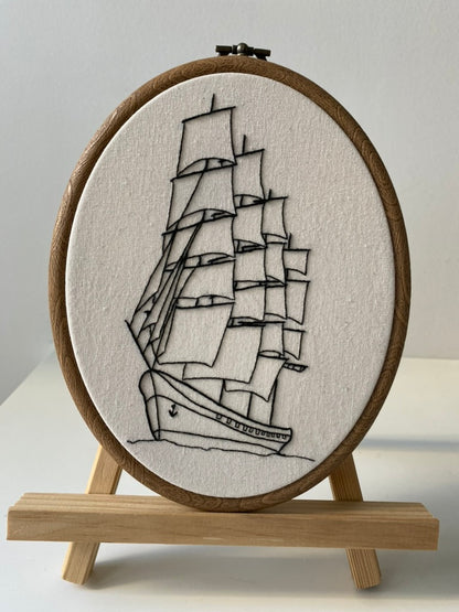 FOUR-MASTED SAILBOAT | HANDMADE EMBROIDERY