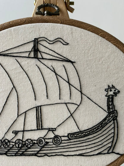 VIKING SAILBOAT | HANDMADE EMBROIDERY