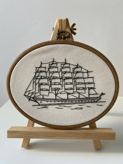 FIVE-MASTED SAILBOAT | HANDMADE EMBROIDERY