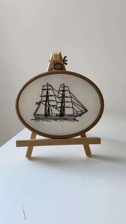 TWO-MASTED SAILBOAT | HANDMADE EMBROIDERY