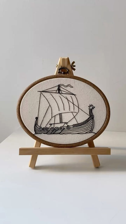 VIKING SAILBOAT | HANDMADE EMBROIDERY