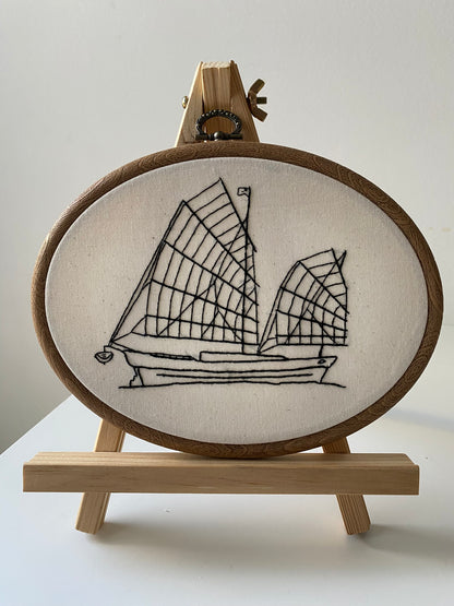 CHINESE SAILBOAT | HANDMADE EMBROIDERY