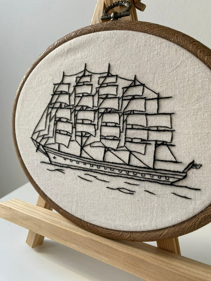 FIVE-MASTED SAILBOAT | HANDMADE EMBROIDERY