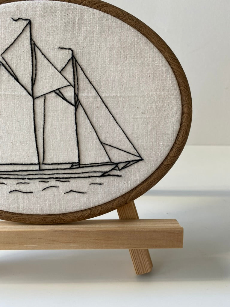TWO-MASTED SAILBOAT| HANDMADE EMBROIDERY