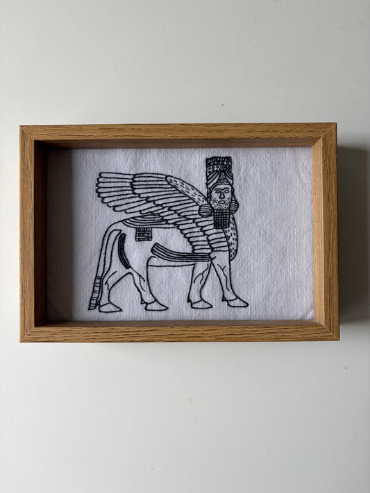 Winged bull (2) | HANDMADE EMBROIDERY