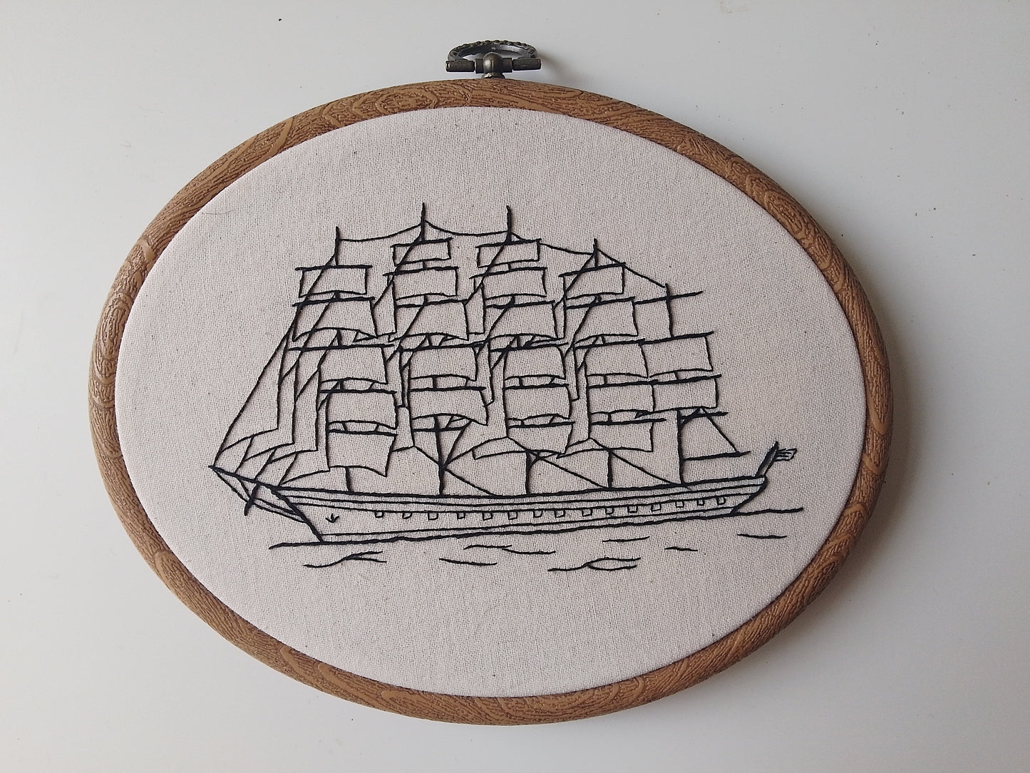 FIVE-MASTED SAILBOAT | HANDMADE EMBROIDERY