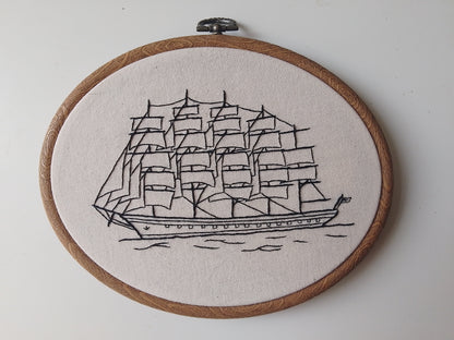 FIVE-MASTED SAILBOAT | HANDMADE EMBROIDERY