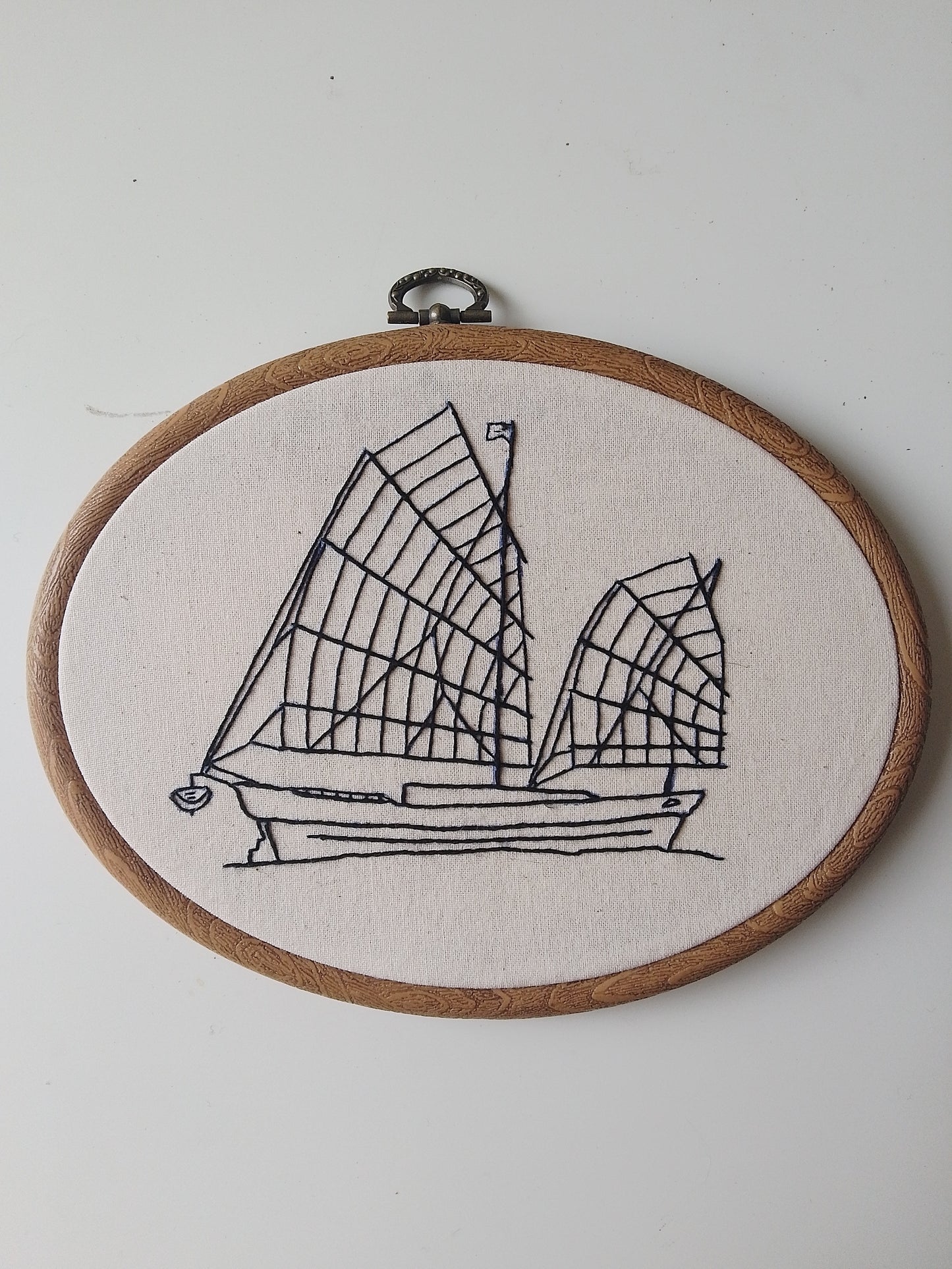 CHINESE SAILBOAT | HANDMADE EMBROIDERY