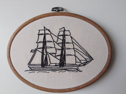 TWO-MASTED SAILBOAT | HANDMADE EMBROIDERY