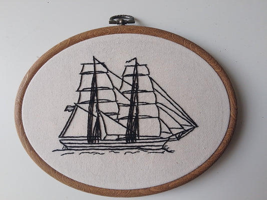 TWO-MASTED SAILBOAT | HANDMADE EMBROIDERY