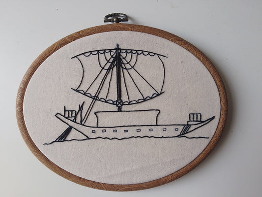 EGYPTIAN SAILBOAT | HANDMADE EMBROIDERY
