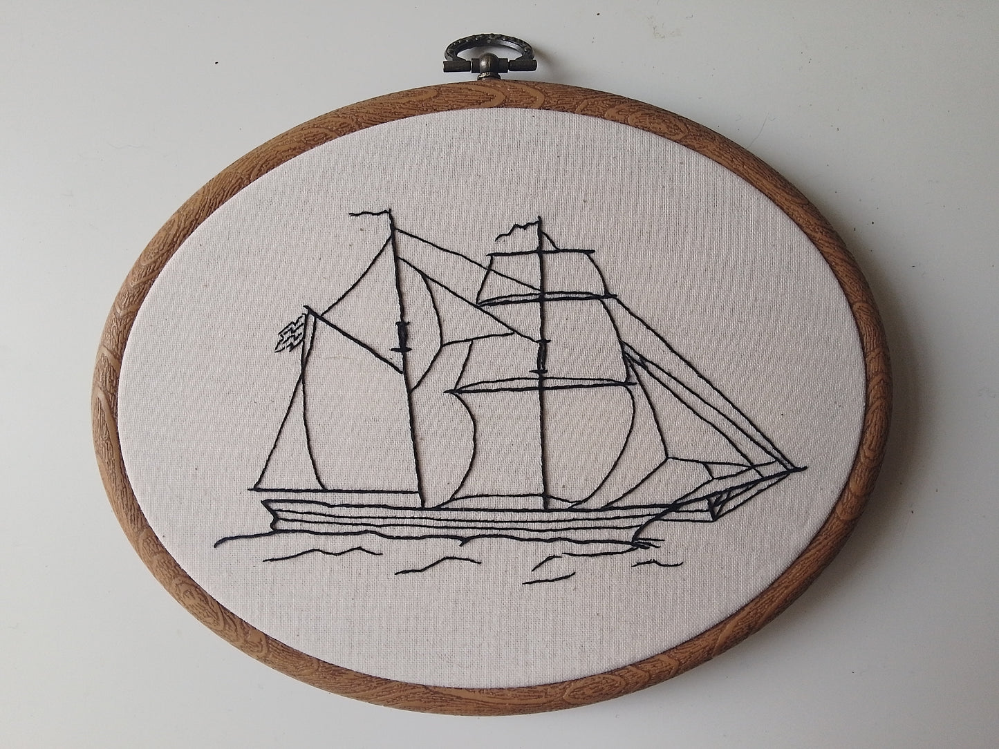 TWO-MASTED SAILBOAT | HANDMADE EMBROIDERY