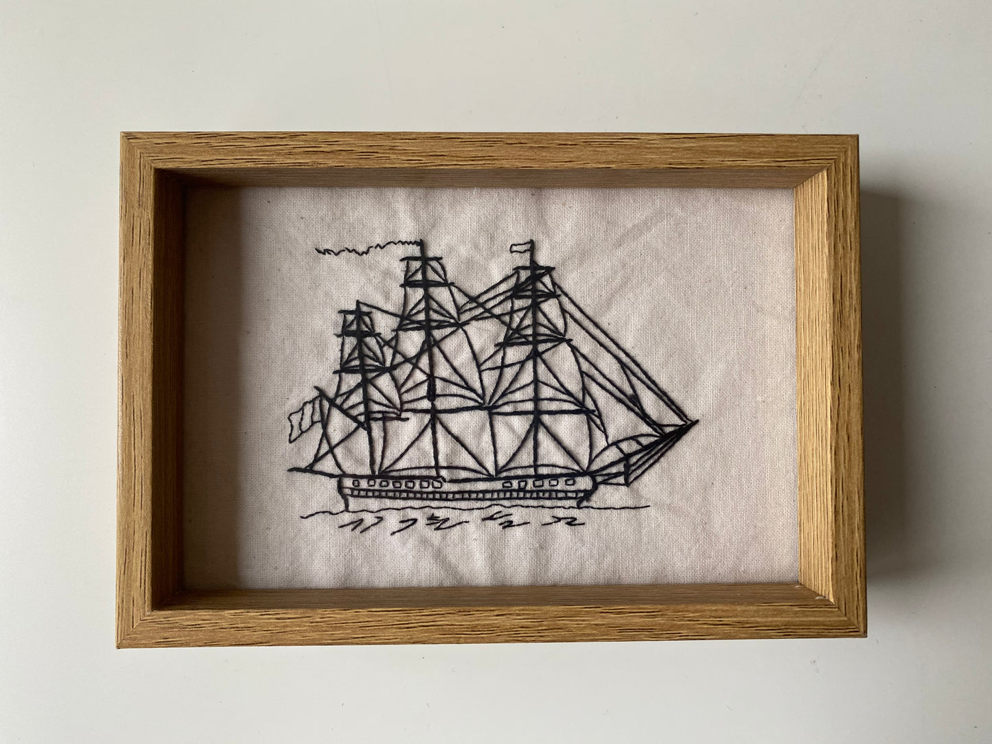 OLD THREE MASTED SHIP | HANDMADE EMBROIDERY
