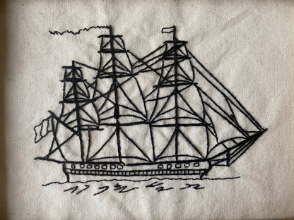 OLD THREE MASTED SHIP | HANDMADE EMBROIDERY