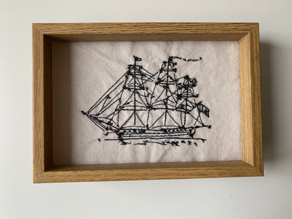 OLD THREE MASTED SHIP | HANDMADE EMBROIDERY