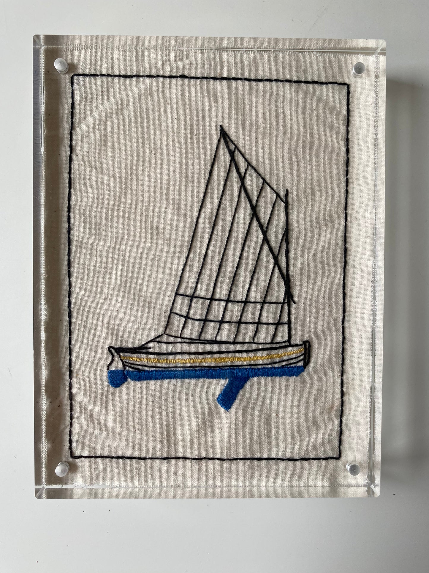 EMBROIDERY MODERN SAIL BOAT
