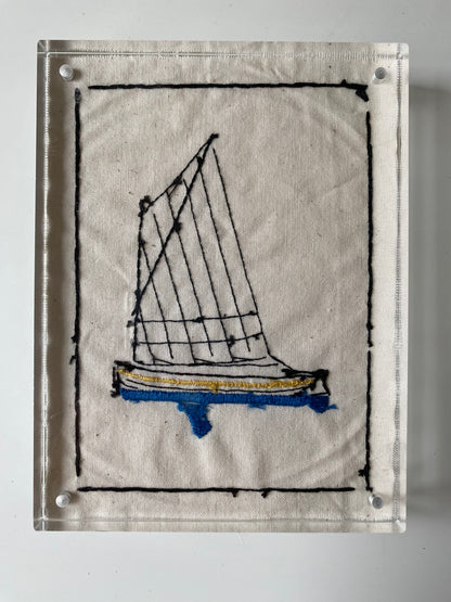 EMBROIDERY MODERN SAIL BOAT