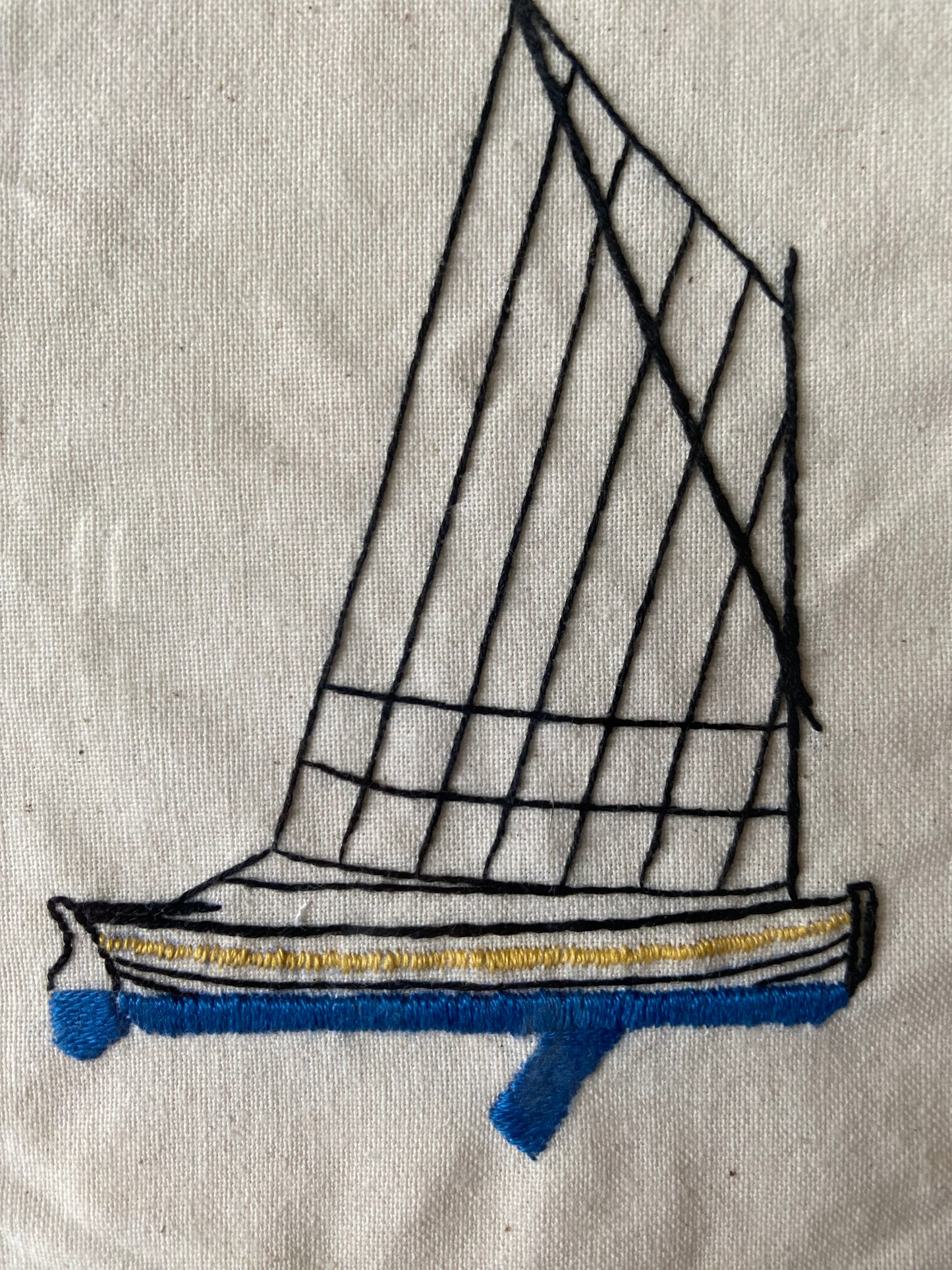 EMBROIDERY MODERN SAIL BOAT