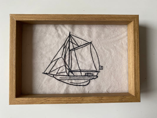 ONE MASTED SAILSHIP | HANDMADE EMBROIDERY