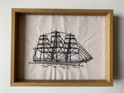 THREE MASTED SHIP | HANDMADE EMBROIDERY