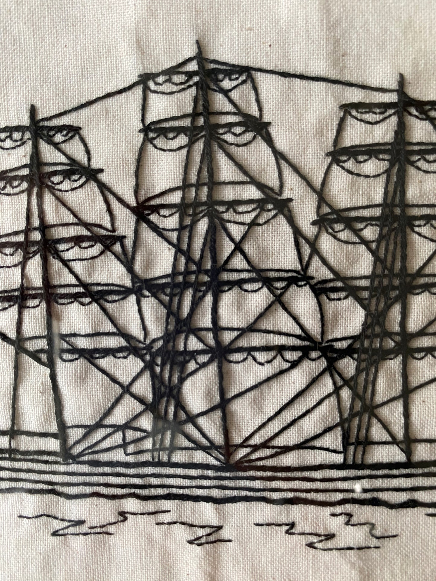 THREE MASTED SHIP | HANDMADE EMBROIDERY