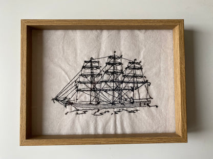 THREE MASTED SHIP | HANDMADE EMBROIDERY