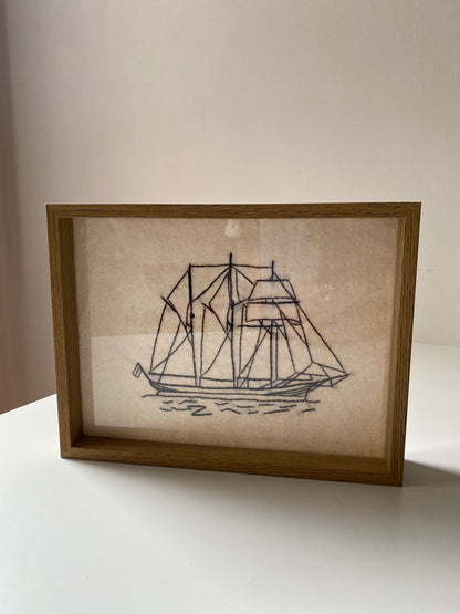 OLD THREE MASTED SHIP | HANDMADE EMBROIDERY
