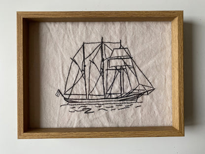 OLD THREE MASTED SHIP | HANDMADE EMBROIDERY