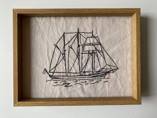 OLD THREE MASTED SHIP | HANDMADE EMBROIDERY