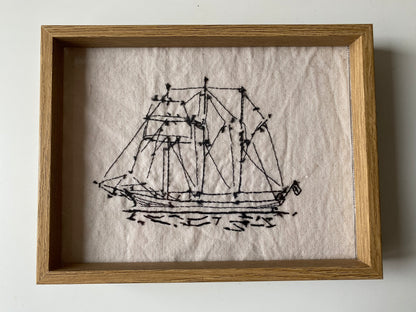OLD THREE MASTED SHIP | HANDMADE EMBROIDERY