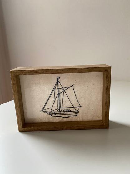 NAVIRE À TROIS MÂTS | BRODERIE FAITE MAIN