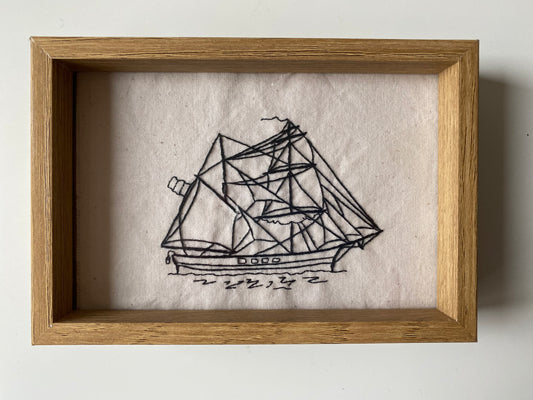 TWO MASTED SHIP | HANDMADE EMBROIDERY