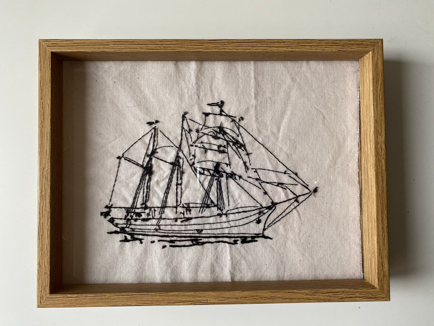 MODERN THREE-MASTED SHIP | HANDMADE EMBROIDERY