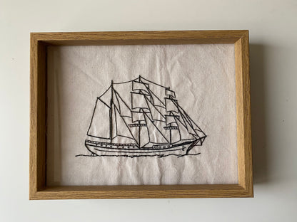 THREE MASTED SHIP | HANDMADE EMBROIDERY