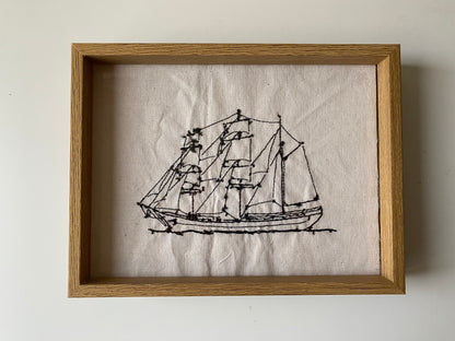 THREE MASTED SHIP | HANDMADE EMBROIDERY