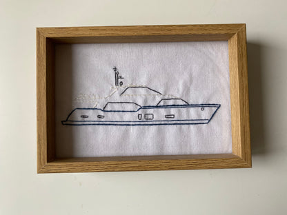 MODERN YACHT with colors| HANDMADE EMBROIDERY