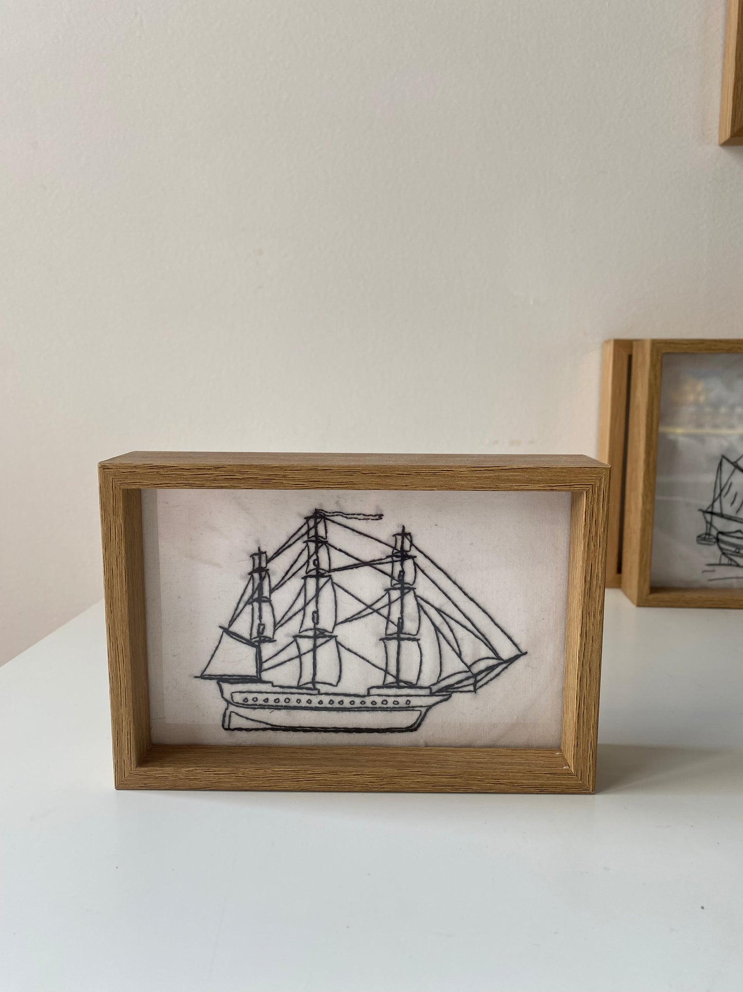 Three MASTED SHIP | HANDMADE EMBROIDERY (Copy)