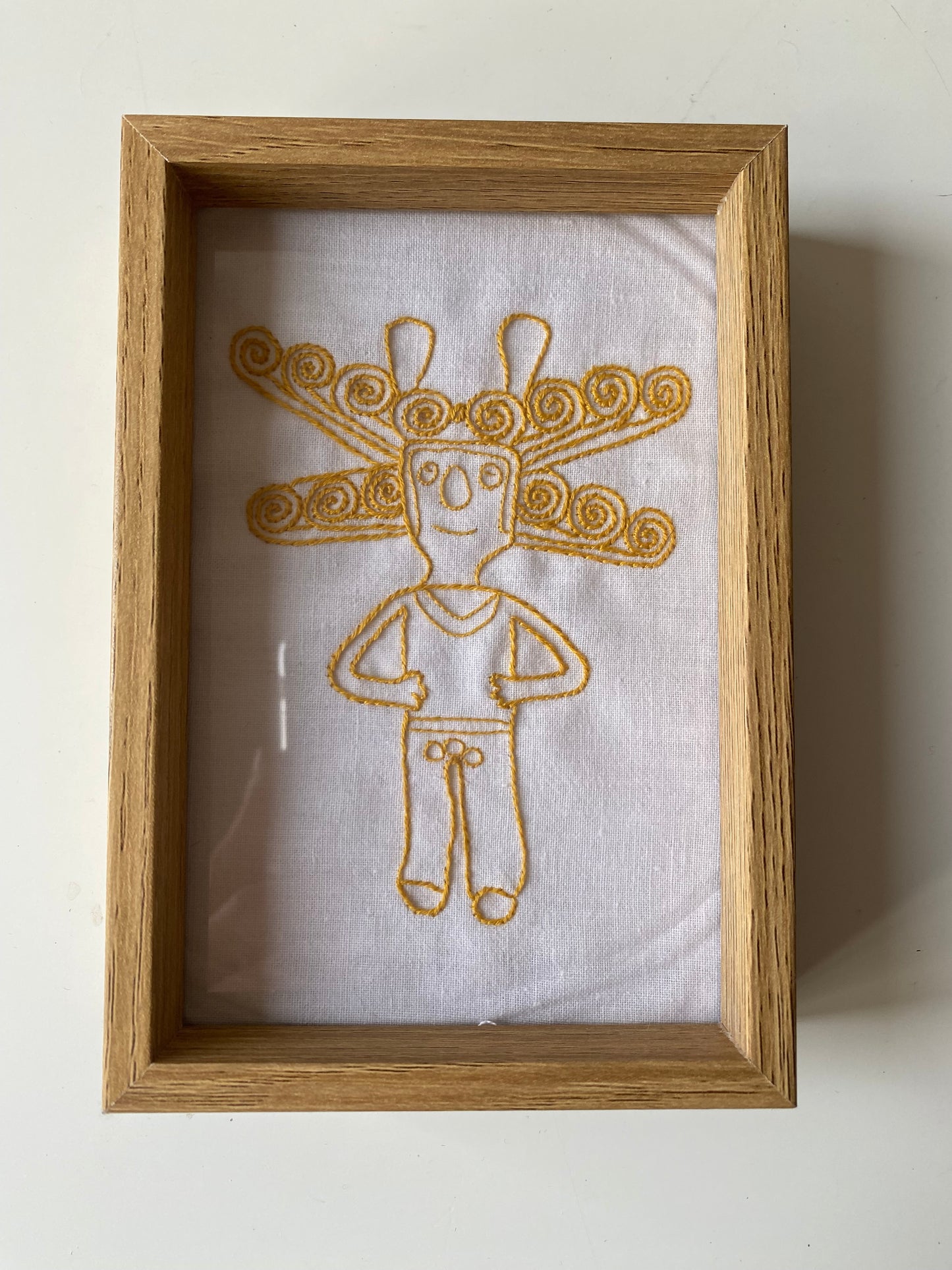 PRE COLOMBIAN TRIPING MAN Gold color | HANDMADE EMBROIDERY