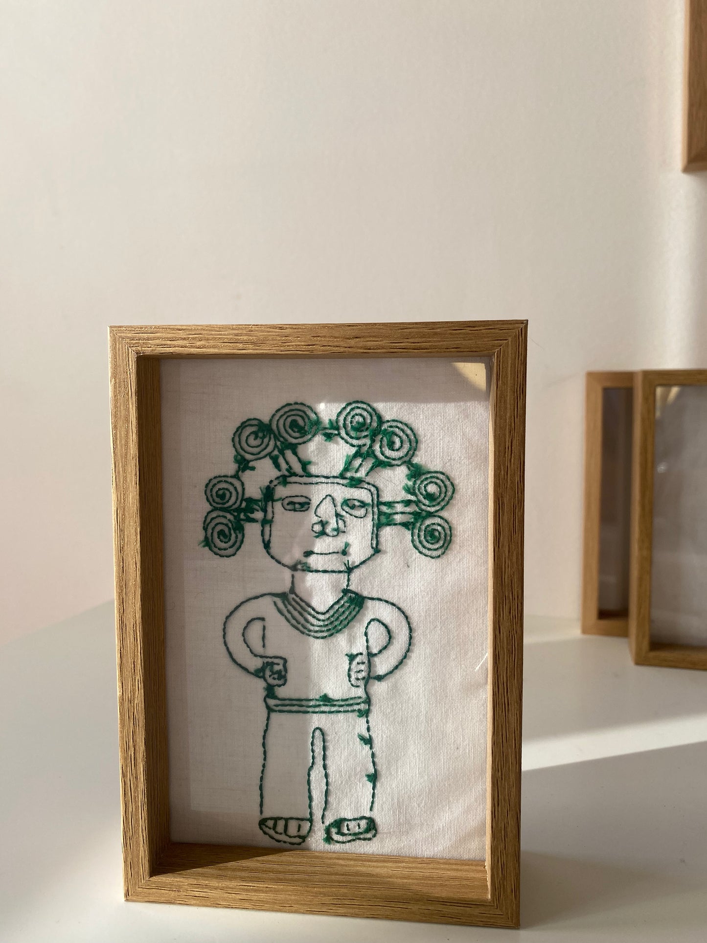 PRE COLOMBIAN TRIPING MAN Jade color | HANDMADE EMBROIDERY